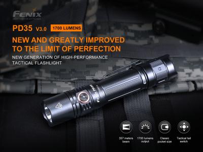 Fenix PD35 v3.0 1700 Lumen El Feneri (2600 Pil + Şarj Kablosu Dahil)