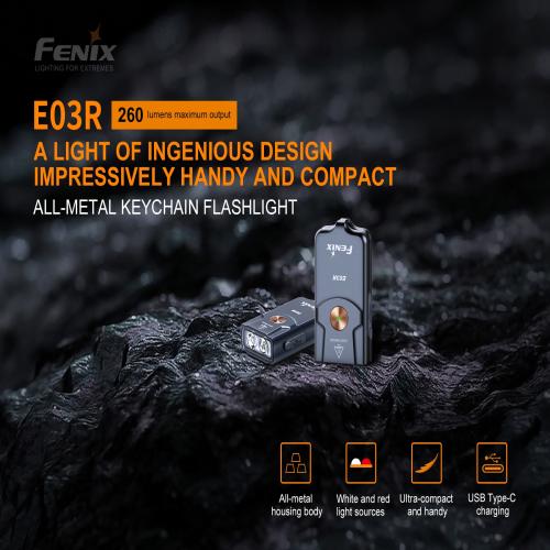 Fenix E03R 260 Lumen Şarjlı Mini Fener